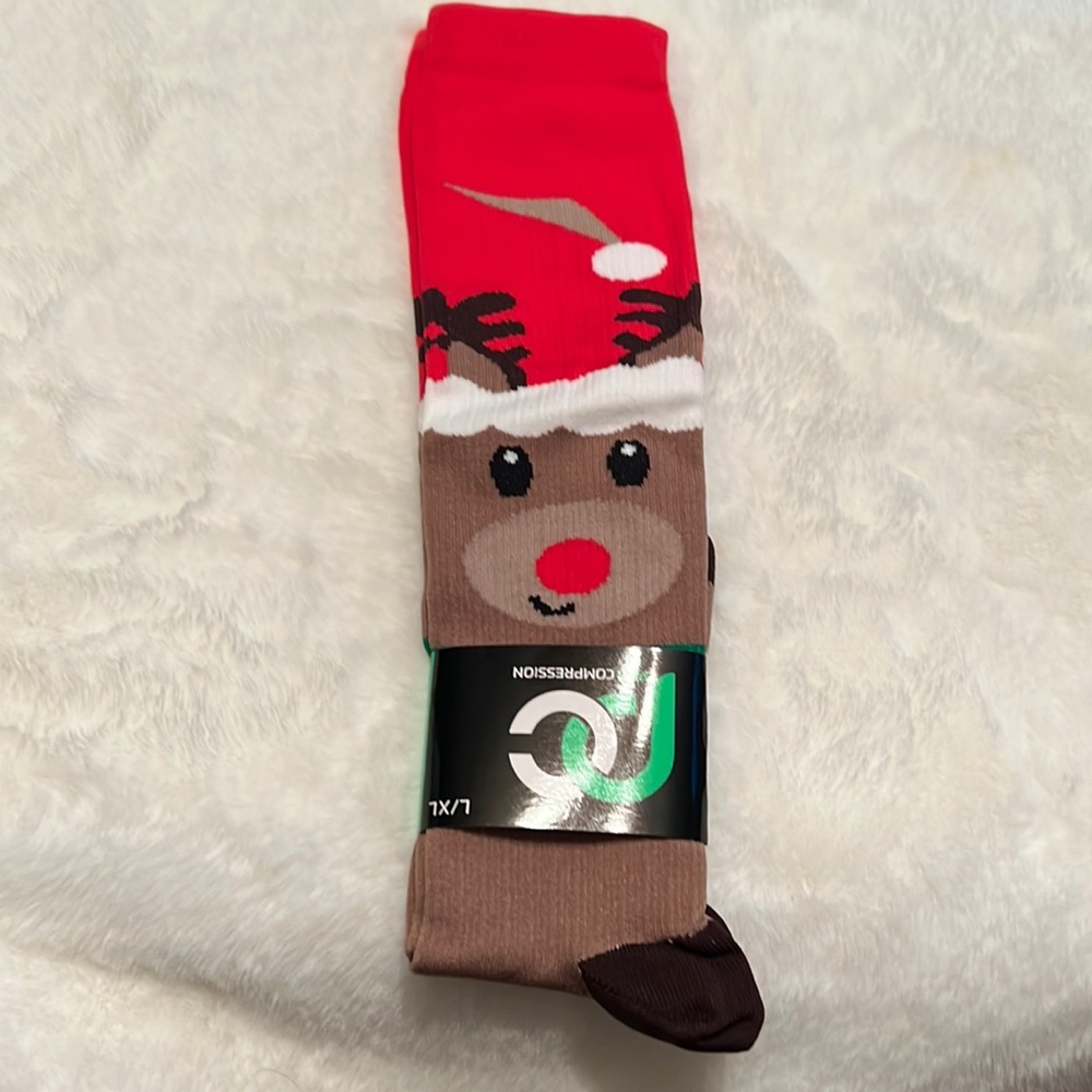 Pro compression marathon socks - Christmas / reindeer